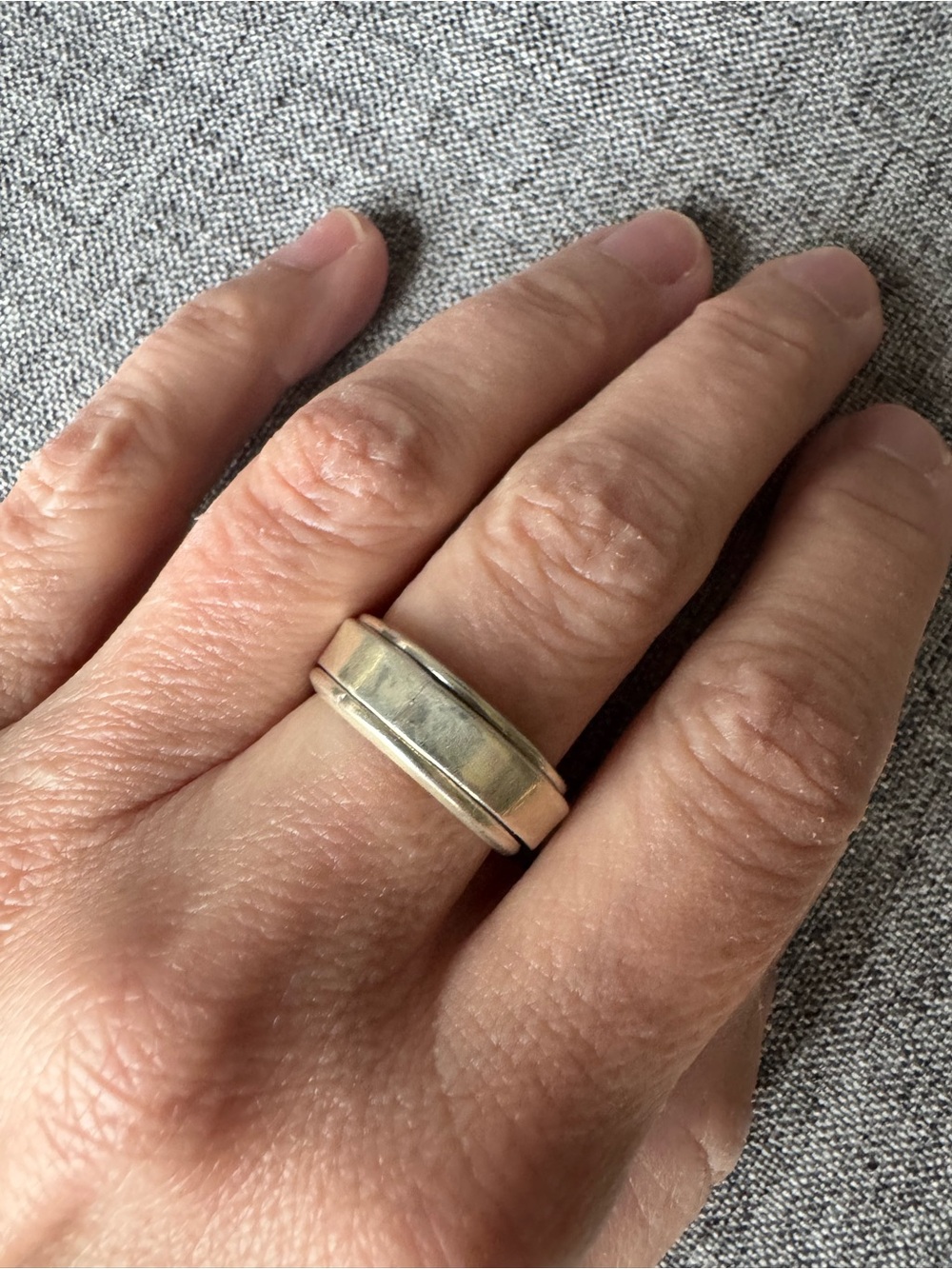 90s Vtg Fidget Band Sterling Silver Ring size 8
